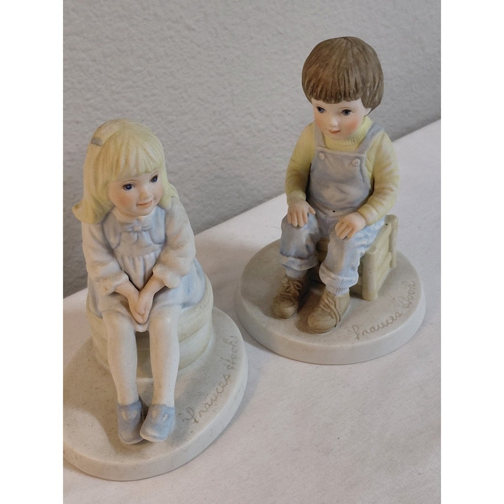 Vintage Frances Hook A Child's World Porcelain Figurines Set of 2 Boy Girl 1980